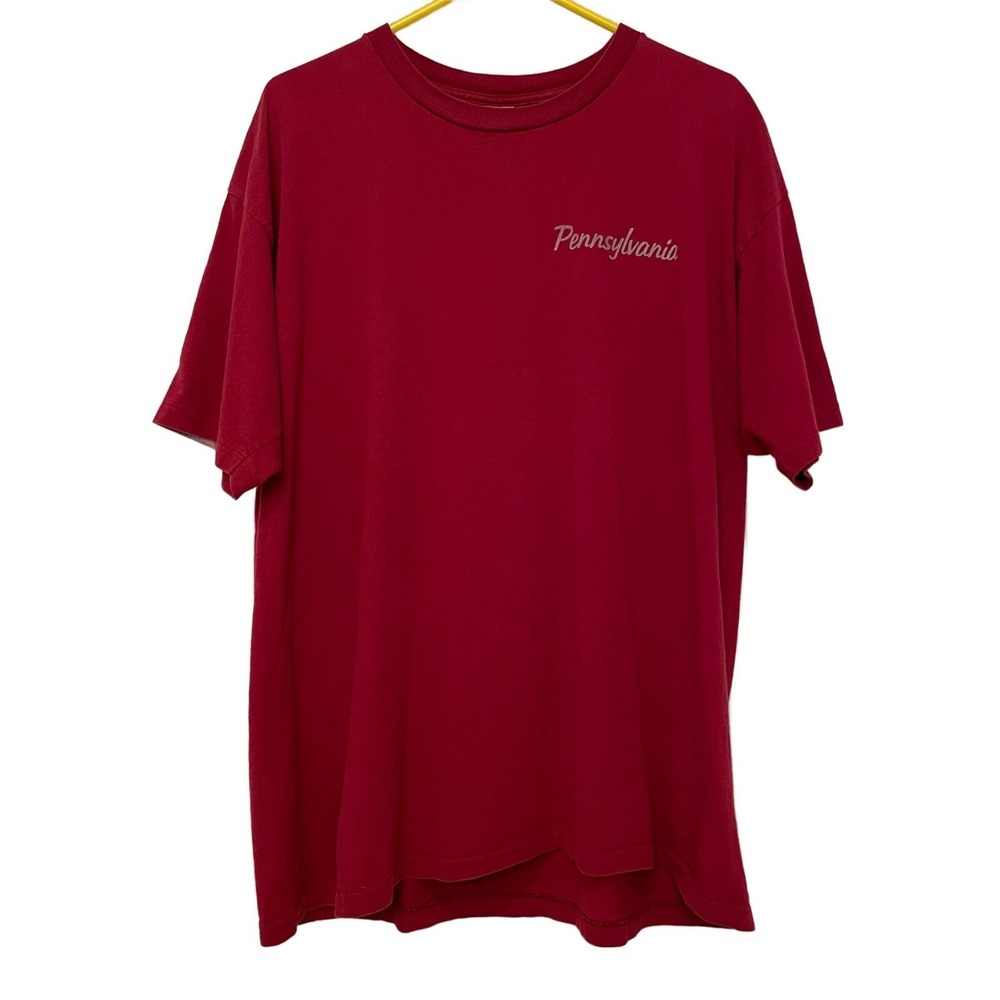 Vintage Pennsylvania T-Shirt Mens XXL Dark Red SINGLE STITCH Cotton Graphic Tee